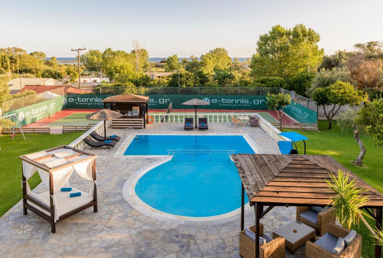 Villa Maxim With Private Pool & Tennis Court Halikounas Екстериор снимка