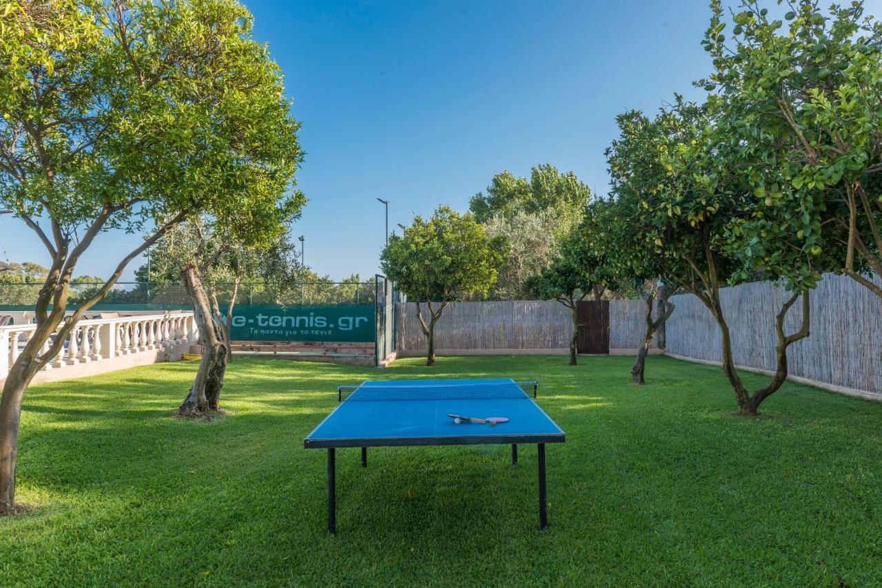 Villa Maxim With Private Pool & Tennis Court Halikounas Екстериор снимка