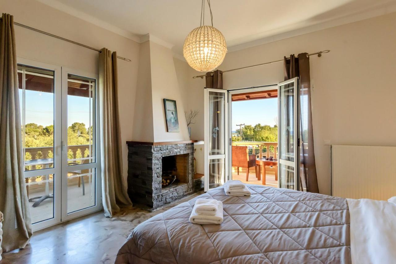 Villa Maxim With Private Pool & Tennis Court Halikounas Екстериор снимка